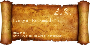 Langer Kolumbán névjegykártya